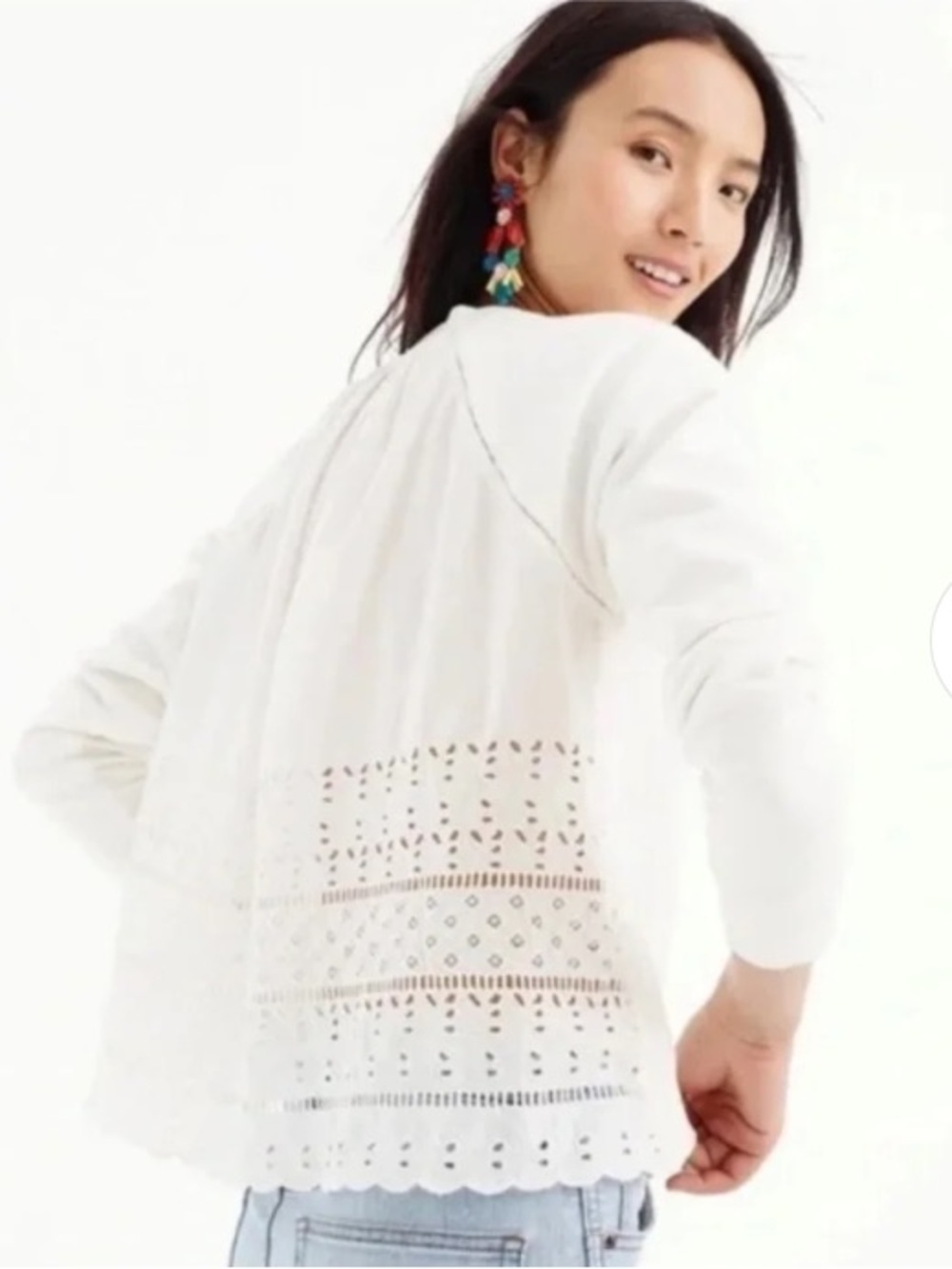 J. Crew White Eyelet Crochet Swim Coverup - Picture 5 of 5